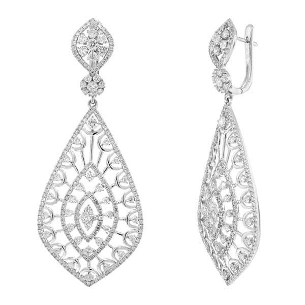 4.14ct 14k White Gold Diamond Earrings