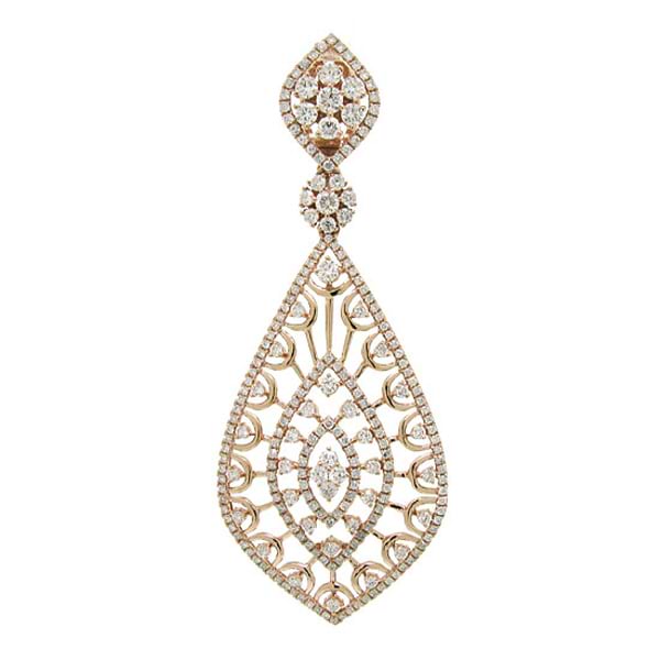 2.25ct 14k Rose Gold Diamond Pendant Necklace