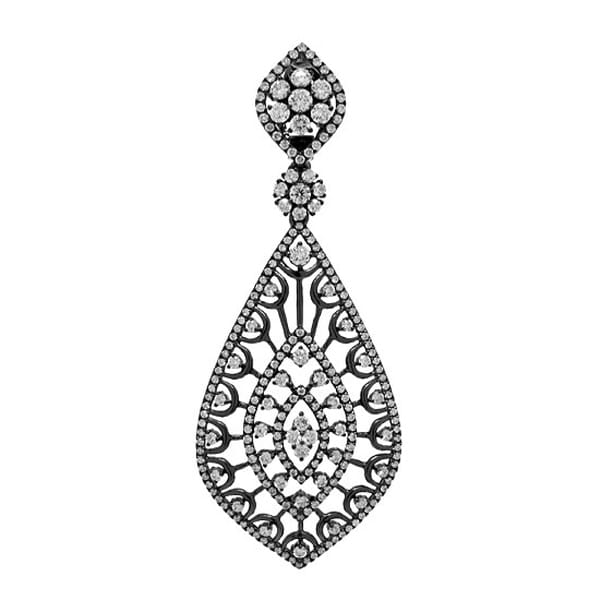 2.25ct 14k Black Rhodium Diamond Pendant Necklace
