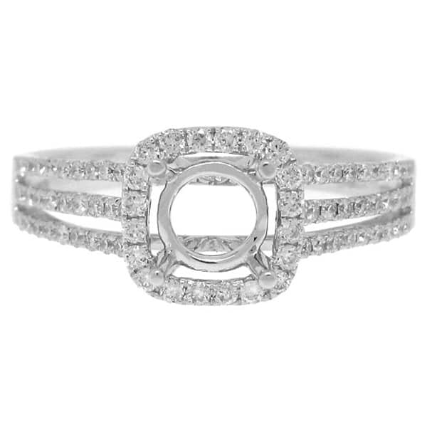 0.41ct 18k White Gold Diamond Semi-mount Ring