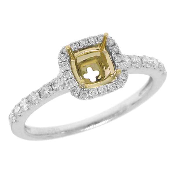0.39ct 14k Two-tone Diamond Semi-mount Ring