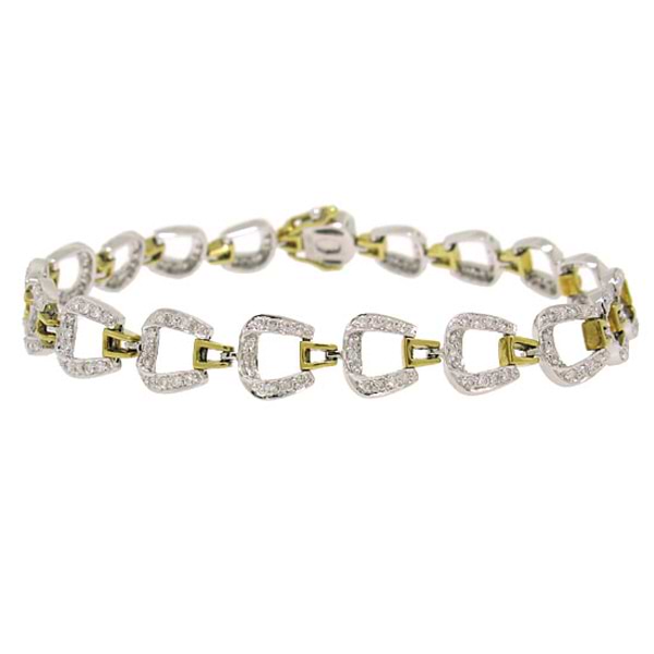 1.15ct 14k Two-tone Gold Diamond Fancy Lady's Bracelet