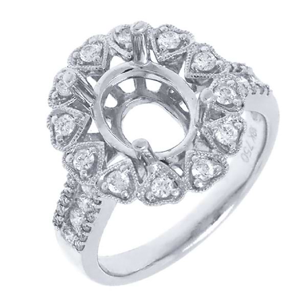 0.60ct 18k White Gold Diamond Semi-mount Ring