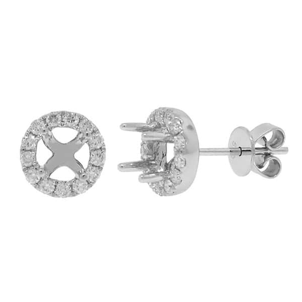 0.40ct 14k White Gold Diamond Semi-mount Earrings