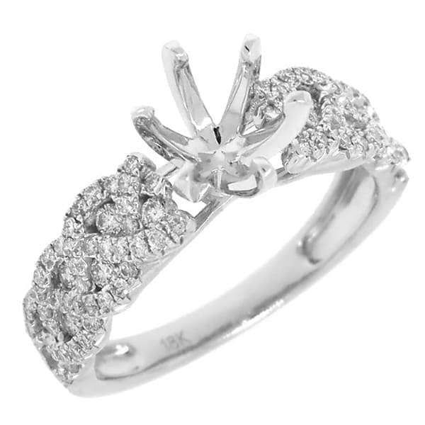 0.57ct 18k White Gold Diamond Semi-mount Ring