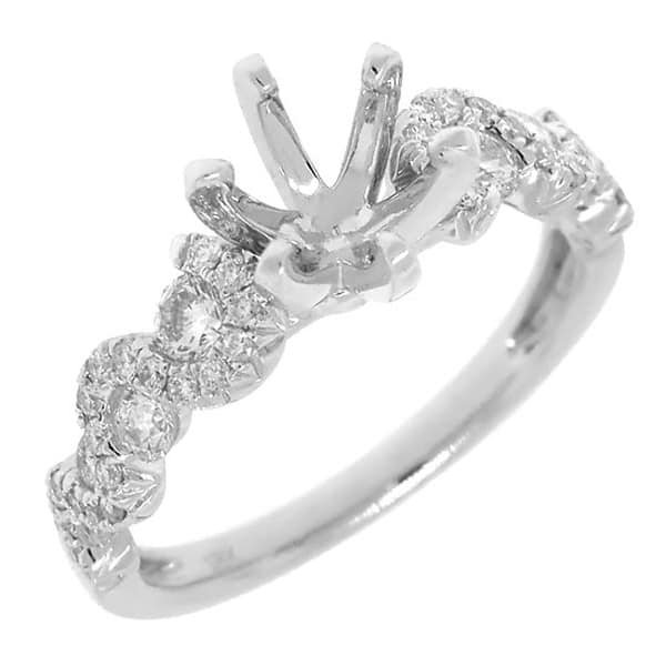 0.54ct 18k White Gold Diamond Semi-mount Ring