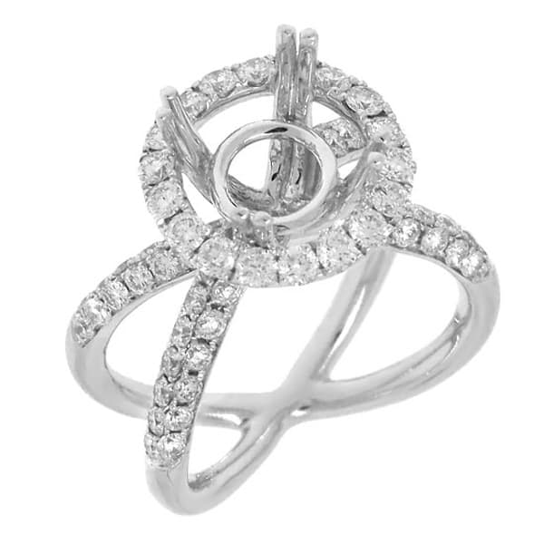 1.11ct 14k White Gold Diamond Semi-mount Ring