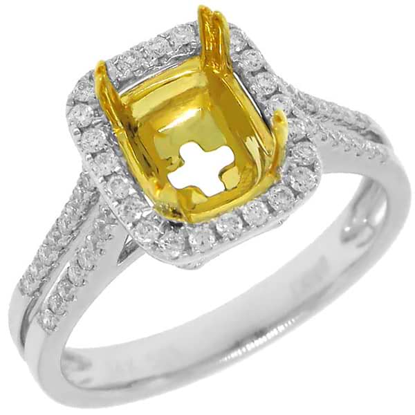 0.40ct 14k Two-tone Gold Diamond Semi-mount Ring