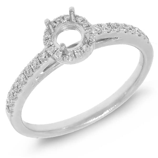 0.23ct 14k White Gold Diamond Semi-mount Ring
