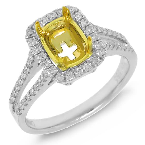 0.43ct 14k Two-tone Gold Diamond Semi-mount Ring