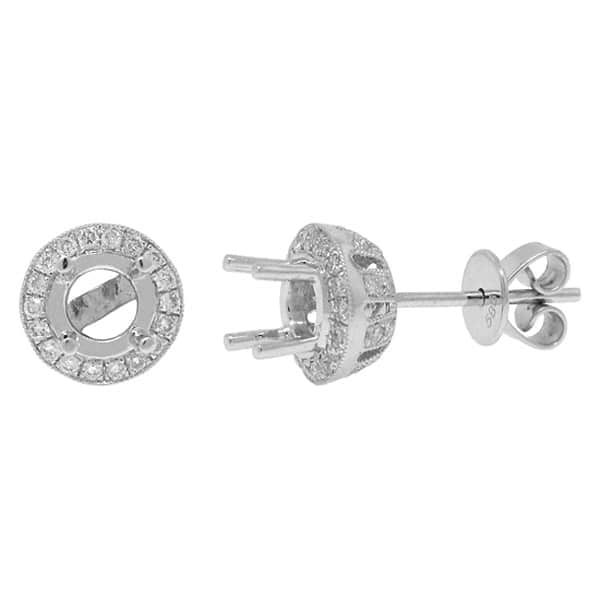 0.37ct 14k White Gold Diamond Semi-mount Earrings