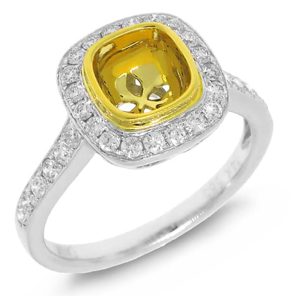 0.50ct 14k Two-tone Gold Diamond Semi-mount Ring