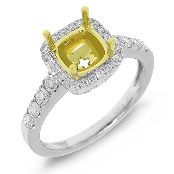 0.48ct 14k Two-tone Gold Diamond Semi-mount Ring