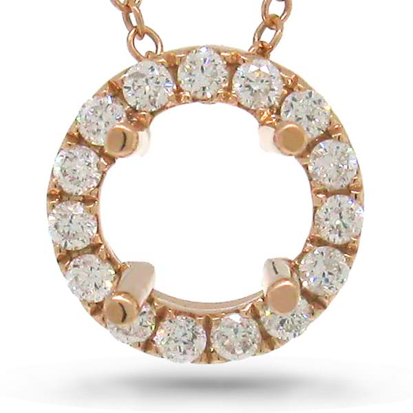 0.23ct 14k Rose Gold Diamond Semi-mount Pendant Necklace