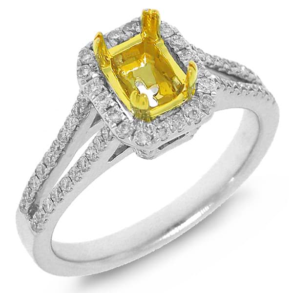 0.42ct 14k Two-tone Gold Diamond Semi-mount Ring
