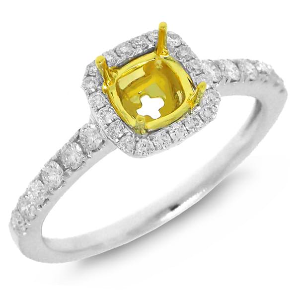 0.37ct 14k Two-tone Gold Diamond Semi-mount Ring