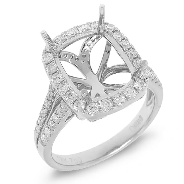 0.73ct 18k White Gold Diamond Semi-mount Ring