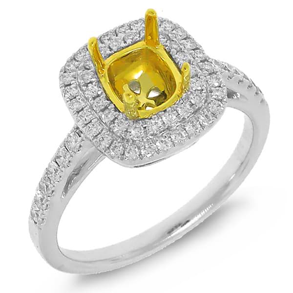 0.37ct 14k Two-tone Gold Diamond Semi-mount Ring