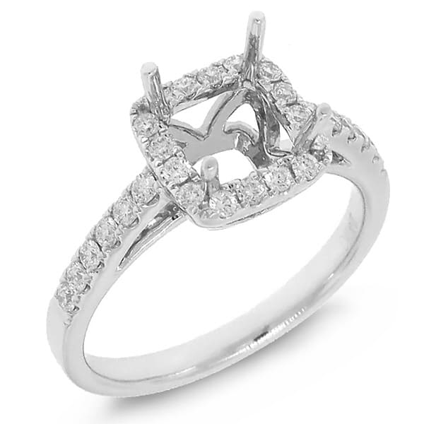 0.39ct 14k White Gold Diamond Semi-mount Ring