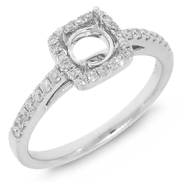 0.28ct 14k White Gold Diamond Semi-mount Ring