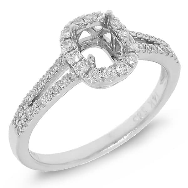 0.31ct 14k White Gold Diamond Semi-mount Ring