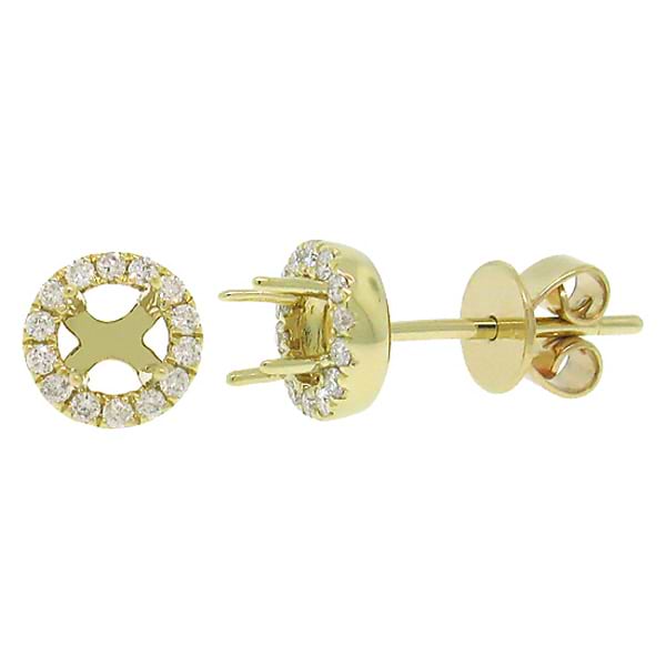 0.20ct 14k Yellow Gold Diamond Semi-mount Earrings