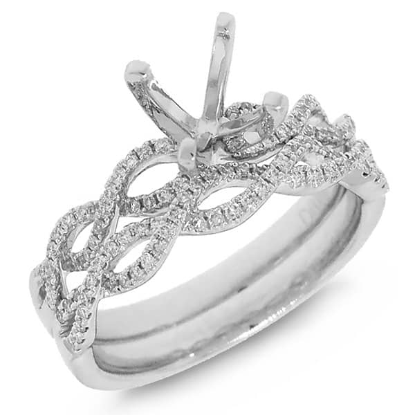 0.28ct 14k White Gold Diamond Semi-mount Ring 2-pc