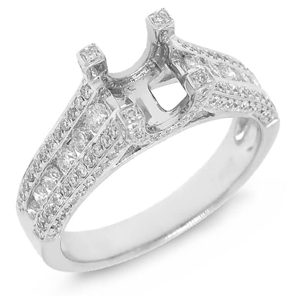0.81ct 14k White Gold Diamond Semi-mount Ring