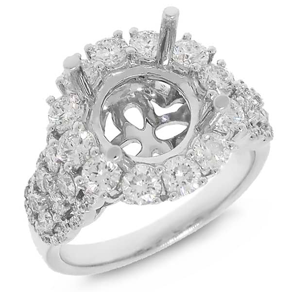 1.61ct 18k White Gold Diamond Semi-mount Ring