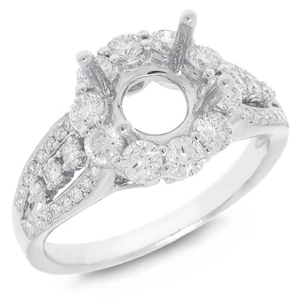0.95ct 14k White Gold Diamond Semi-mount Ring