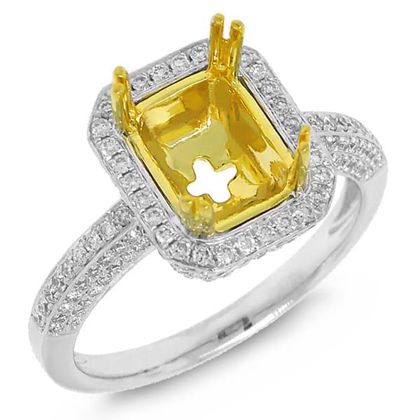 0.62ct 18k Two-tone Gold Diamond Semi-mount Ring
