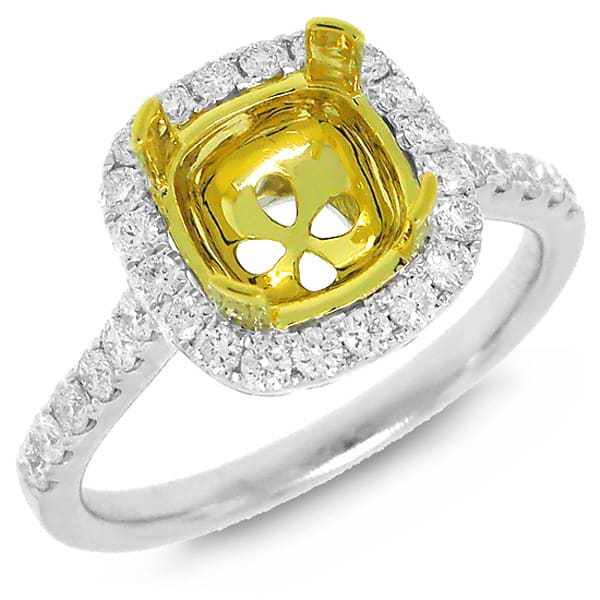 0.45ct 18k Two-tone Gold Diamond Semi-mount Ring