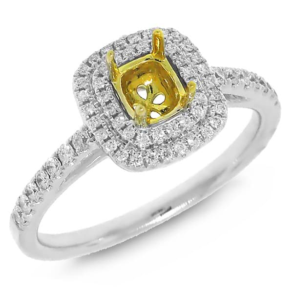 0.28ct 18k Two-tone Gold Diamond Semi-mount Ring