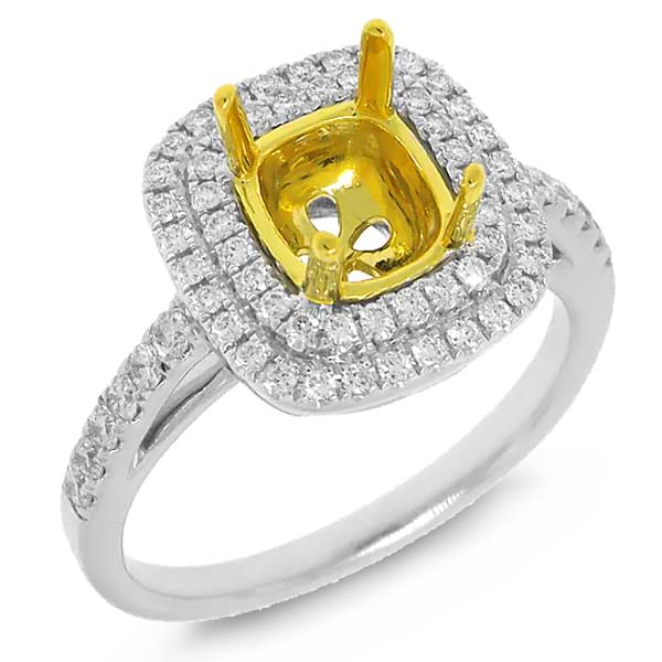 0.43ct 18k Two-tone Gold Diamond Semi-mount Ring