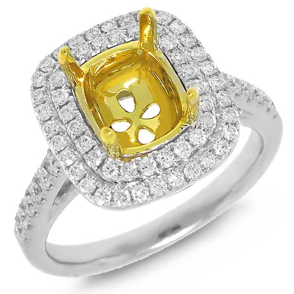 0.56ct 18k Two-tone Gold Diamond Semi-mount Ring