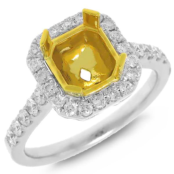 0.51ct 14k Two-tone Gold Diamond Semi-mount Ring