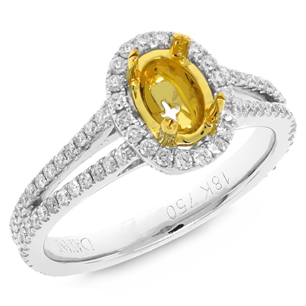 0.56ct 18k Two-tone Gold Diamond Semi-mount Ring