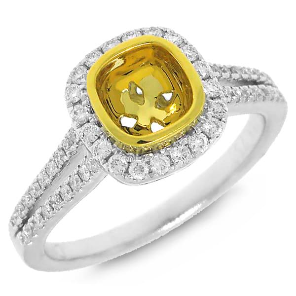 0.36ct 18k Two-tone Gold Diamond Semi-mount Ring
