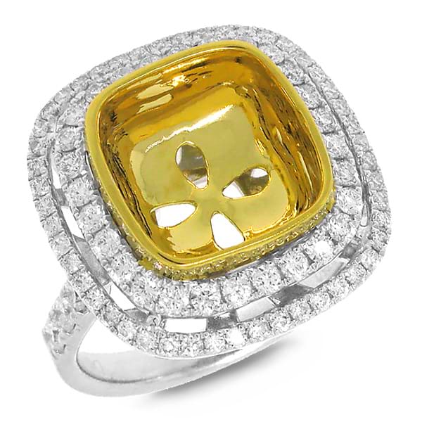 1.10ct 18k Two-tone Gold Diamond Semi-mount Ring