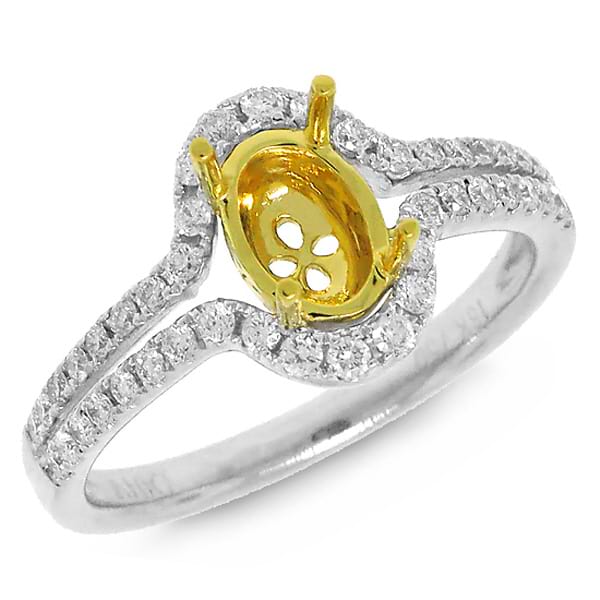 0.38ct 18k Two-tone Gold Diamond Semi-mount Ring