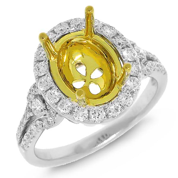 0.69ct 18k Two-tone Gold Diamond Semi-mount Ring
