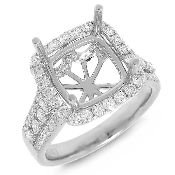 0.99ct 18k White Gold Diamond Semi-mount Ring