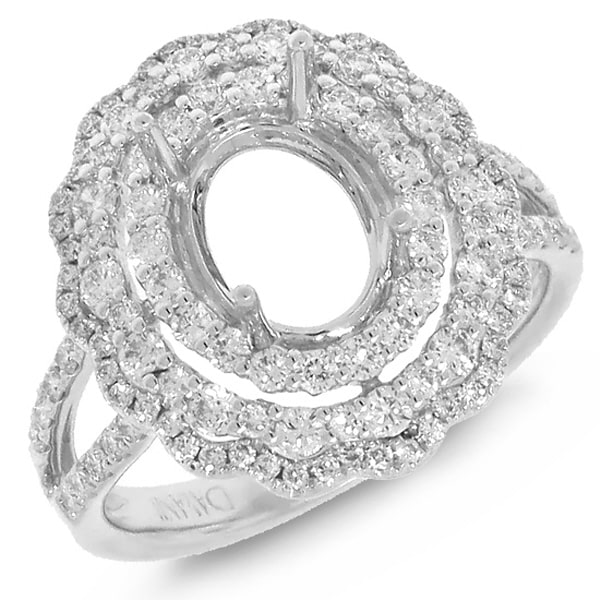 0.92ct 18k White Gold Diamond Semi-mount Ring