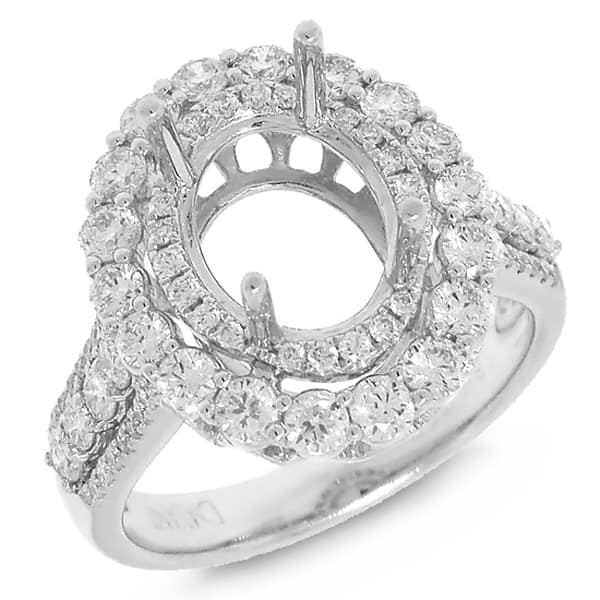 1.23ct 18k White Gold Diamond Semi-mount Ring