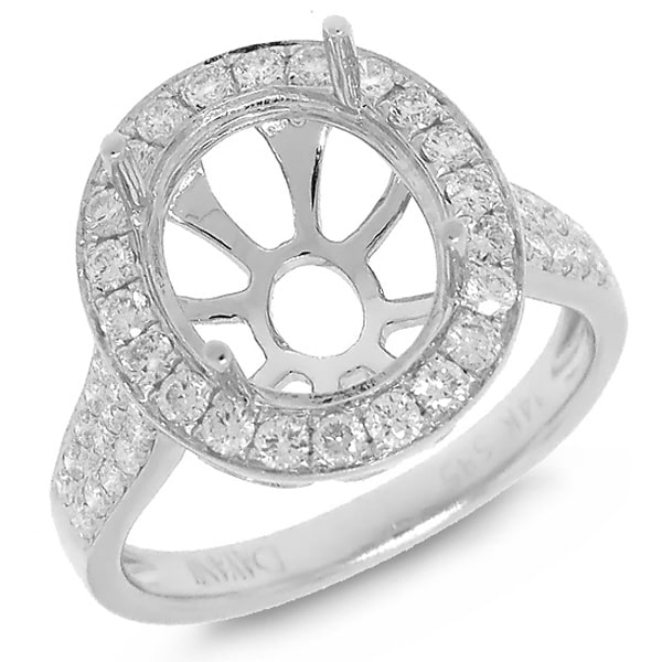 0.72ct 14k White Gold Diamond Semi-mount Ring