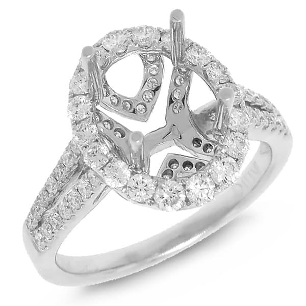 0.89ct 14k White Gold Diamond Semi-mount Ring