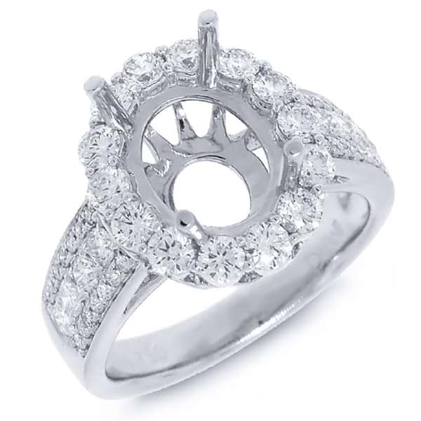 1.21ct 18k White Gold Diamond Semi-mount Ring