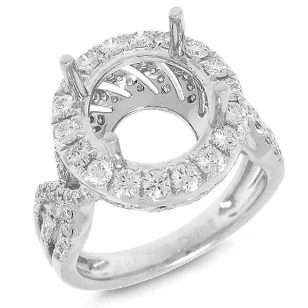 1.15ct 18k White Gold Diamond Semi-mount Ring