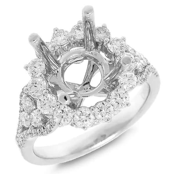 1.11ct 18k White Gold Diamond Semi-mount Ring
