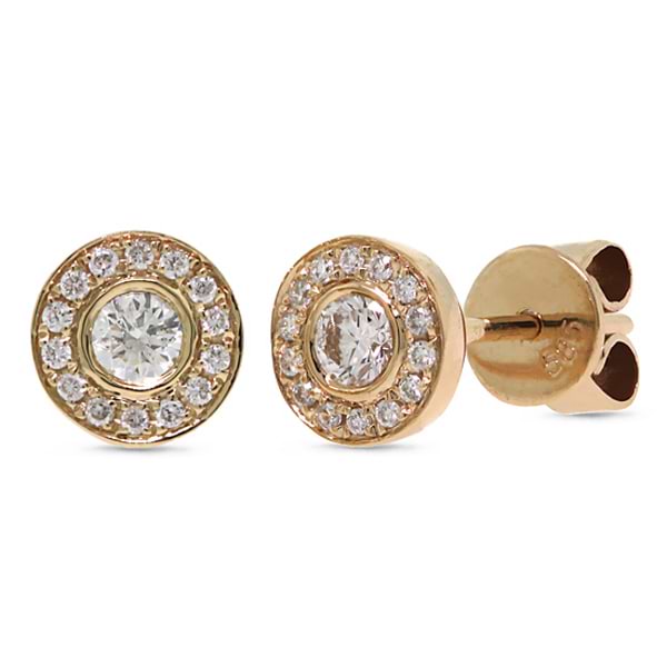 0.26ct 14k Rose Gold Diamond Stud Earrings